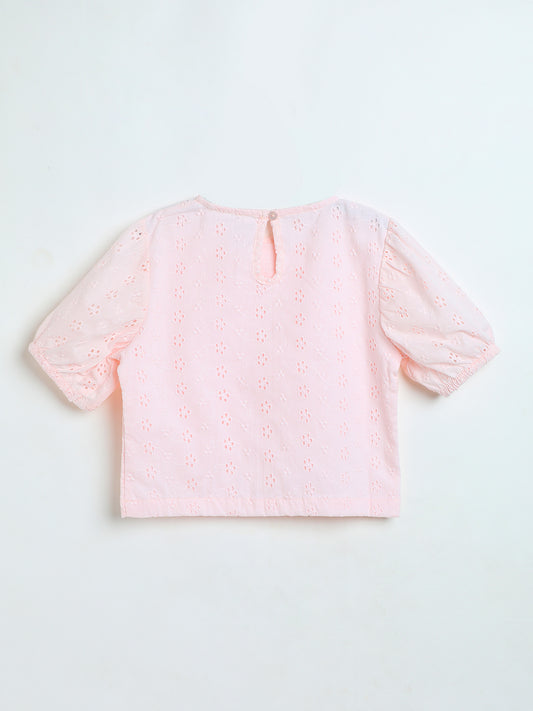 Milou Baby Girls Pink Cotton Top