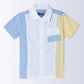 Milou Boys Half Sleeve Triple Colour Shirt Blue & Yellow