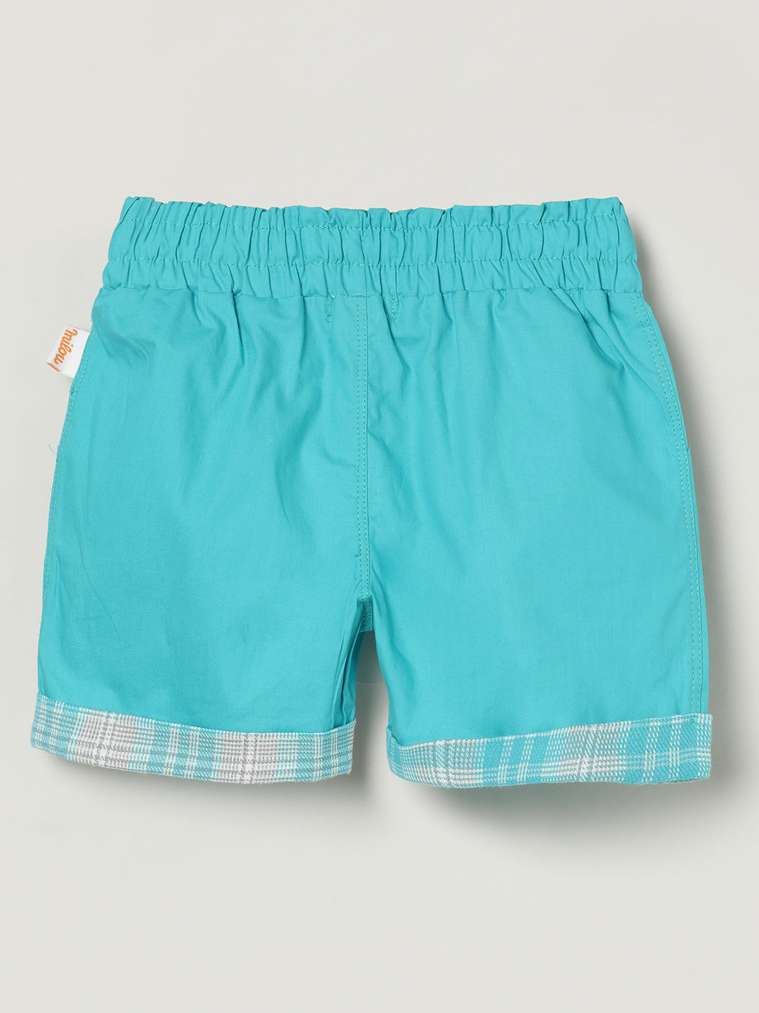 Milou Kids Cotton Solid Bio Washed Boys Shorts for Boys -Blue