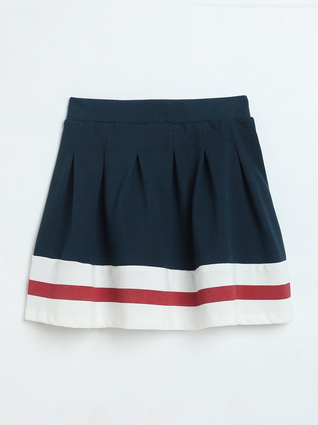 Milou Girls Tennis Knit Skirt Navy Blue Stripe