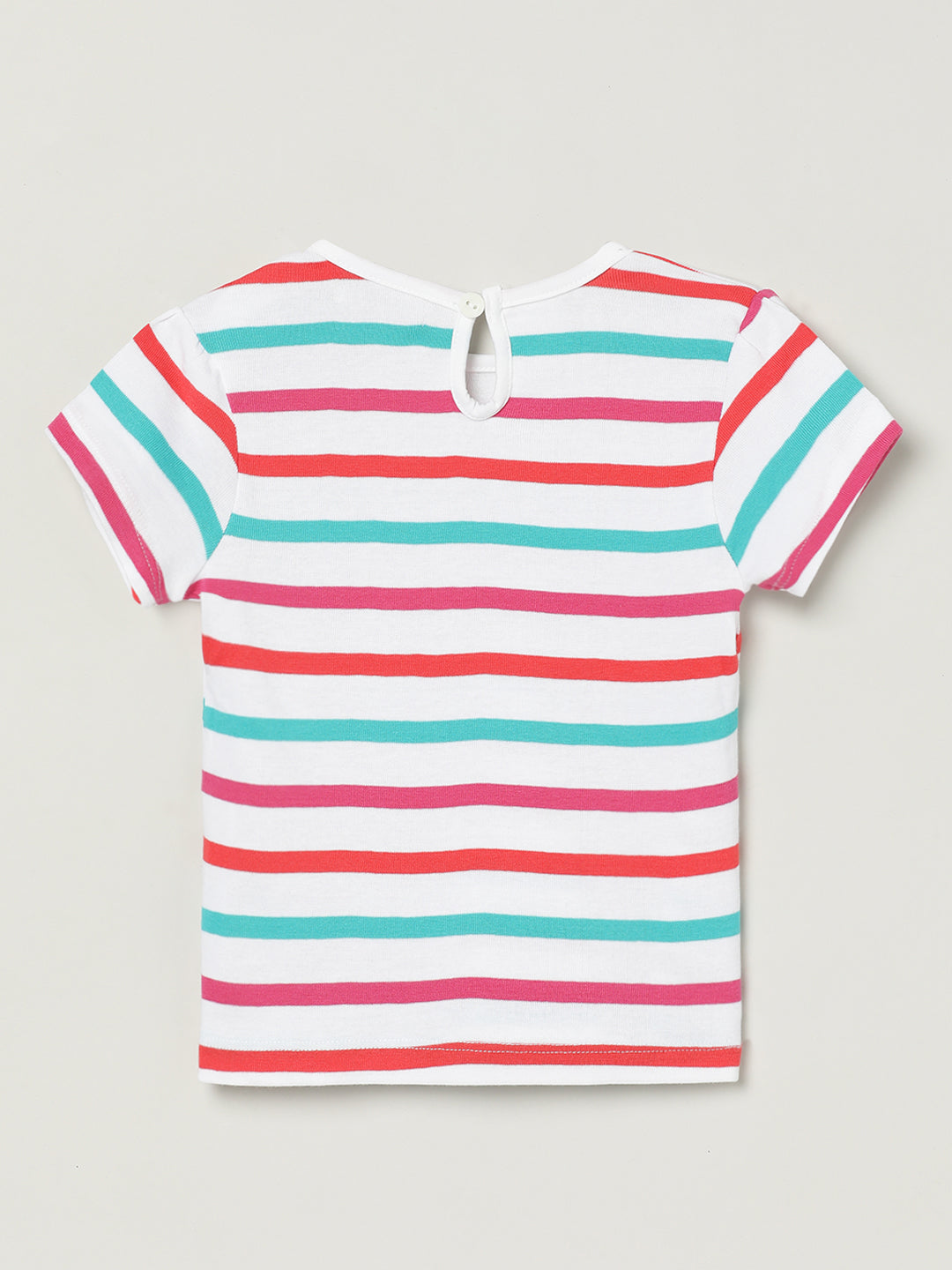 Milou Kids Cotton Bio Washed Printed T-Shirt for Girls -Multicolor