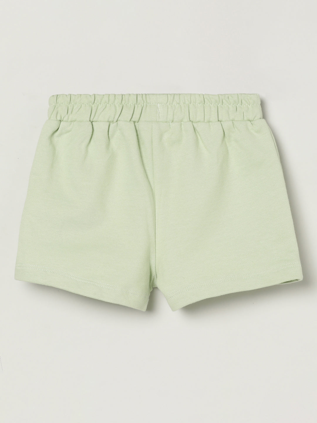 Milou Kids Cotton Solid Bio Washed Shorts for Boys - Light Green