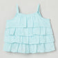 Milou Girls Flared Top & Shorts Co-ord Set Sky Blue Set