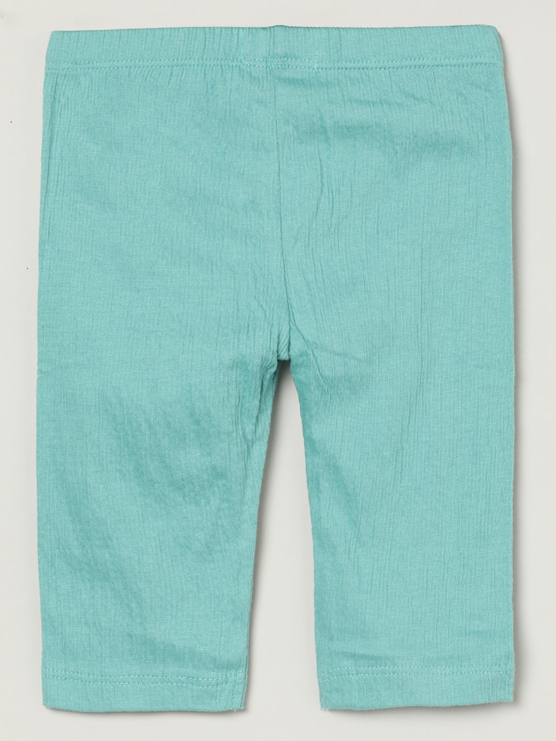 Milou Girls Cotton Solid Bio-Washed Leggings Mint Green