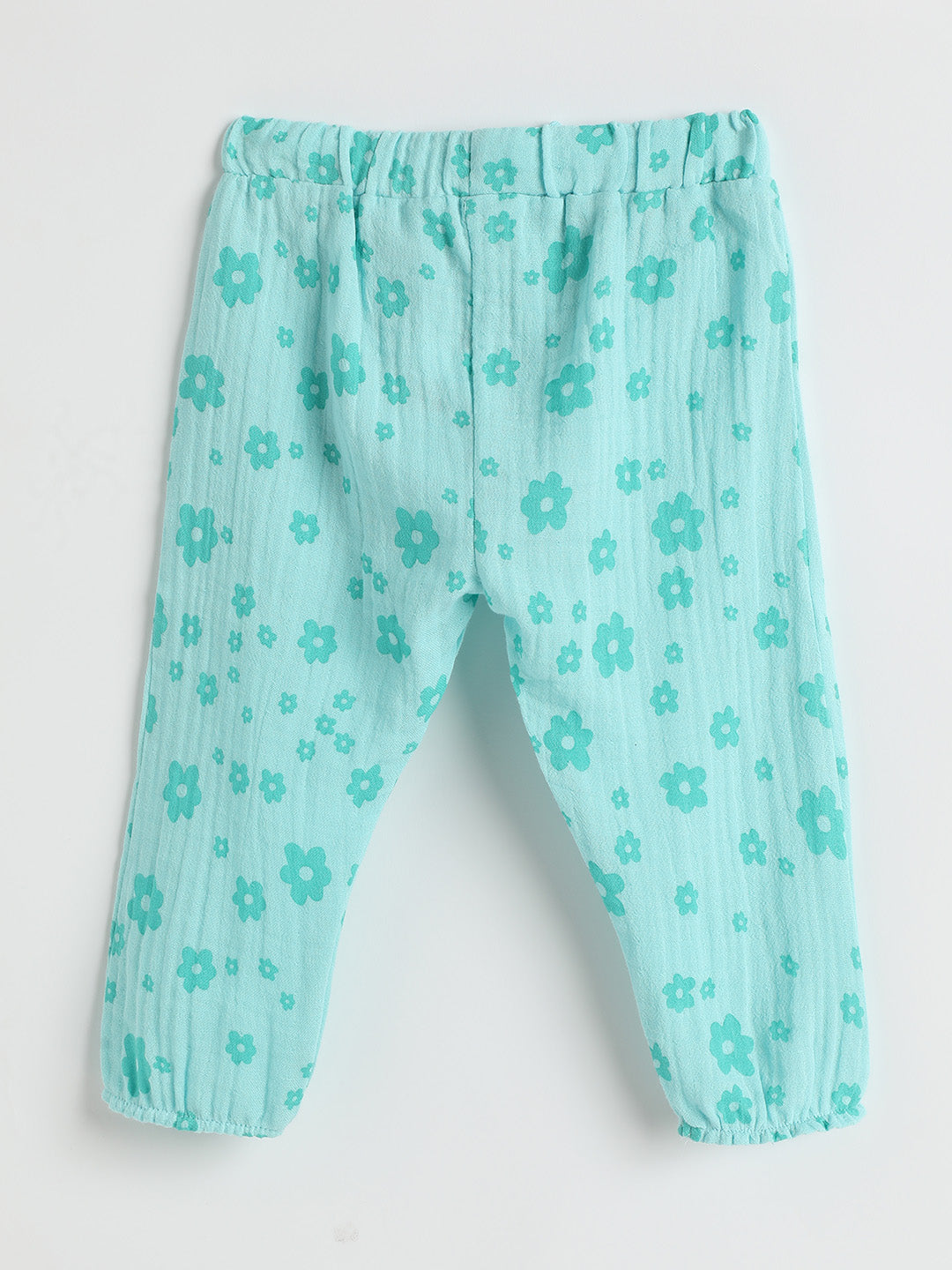 Milou Girls Printed Pull-Up Jogger Pants Mint Floral Print