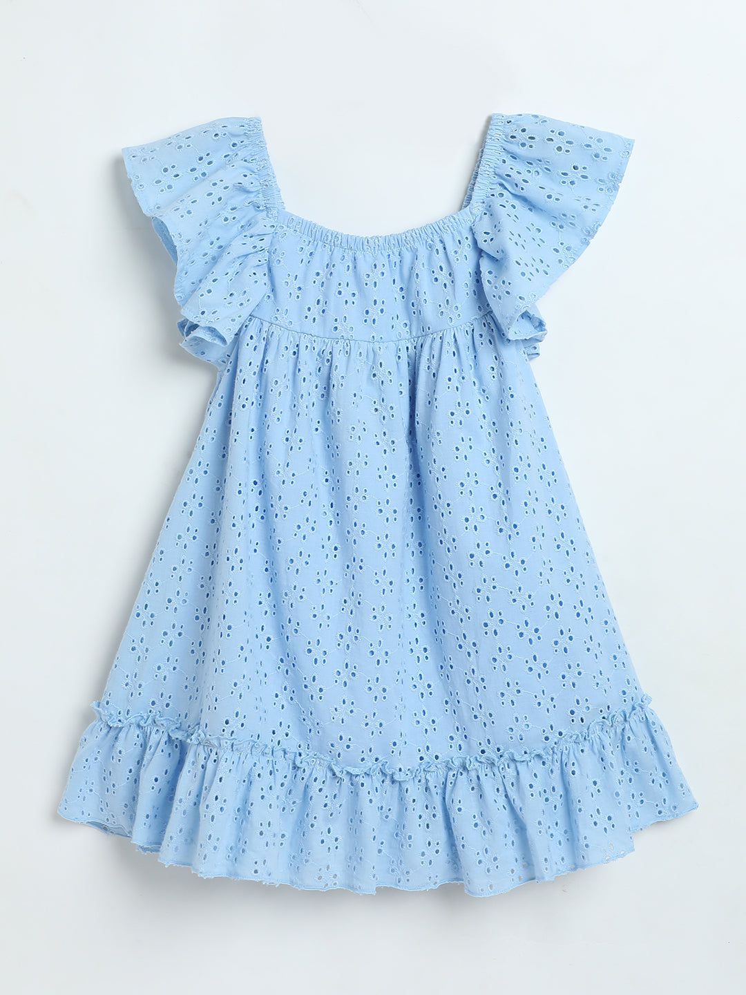 Milou Baby Girls Blue Hakoba Cotton Dress