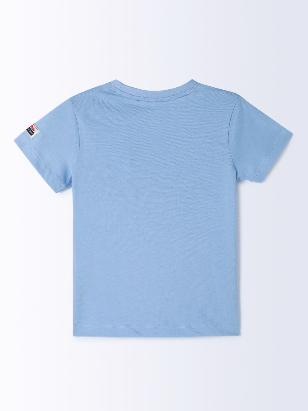 Milou Cotton Half Sleeves Bio Washed Printed T-Shirt - Blue