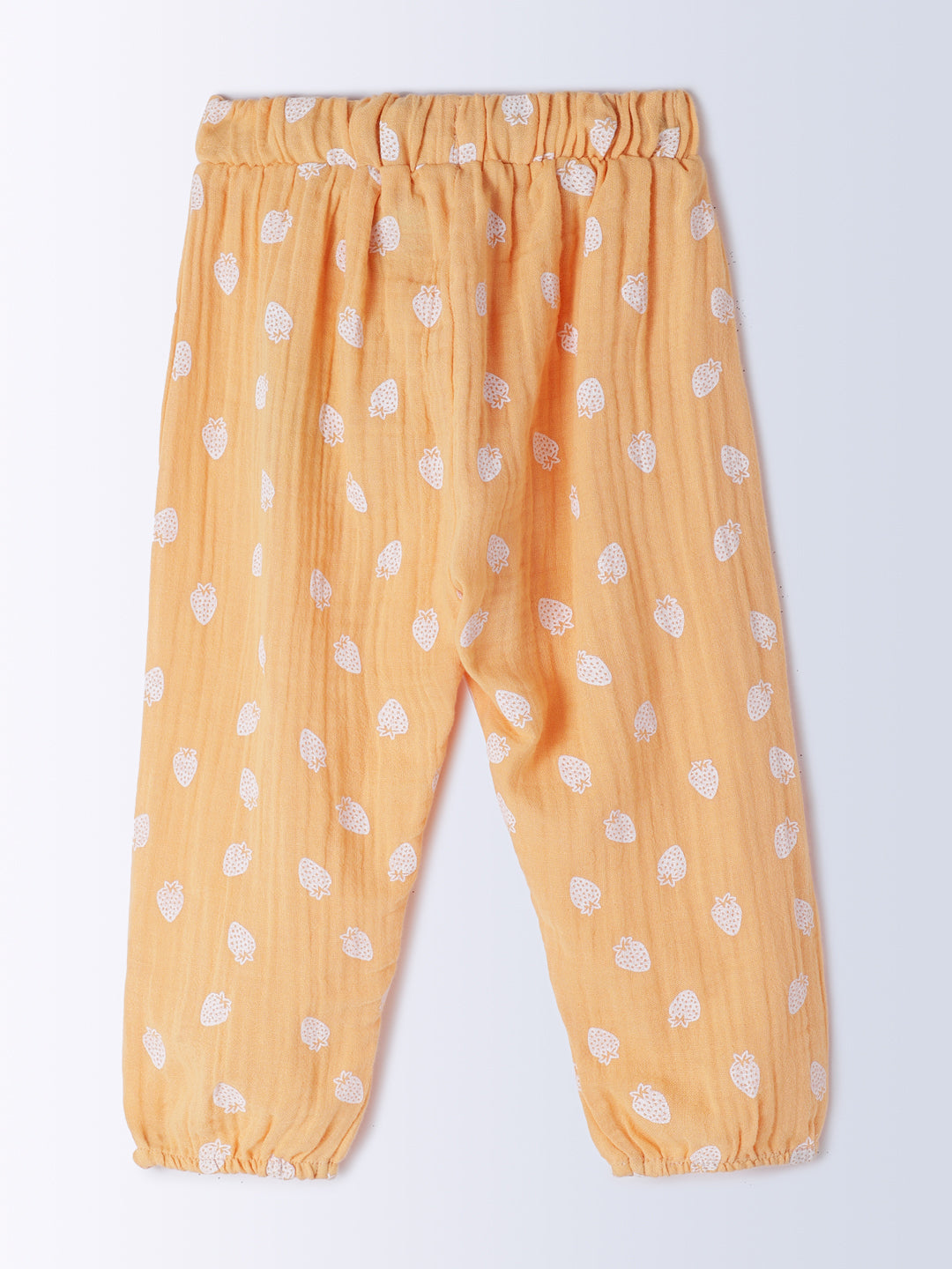 Milou Cotton Full Length Printed Pant - Orange