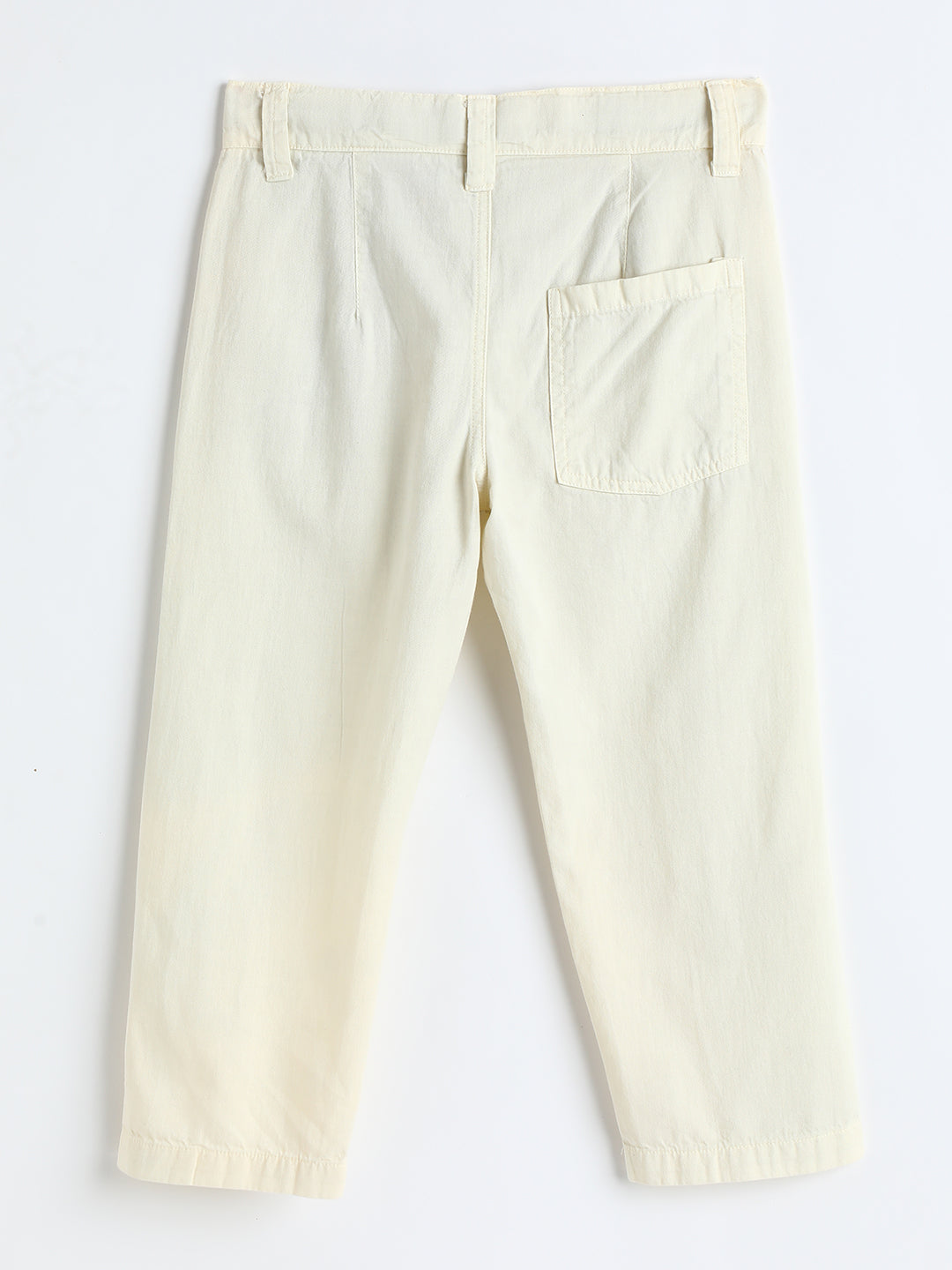 Milou Kids Cotton Solid Woven Pants for Boys TBNCTRS054-WH