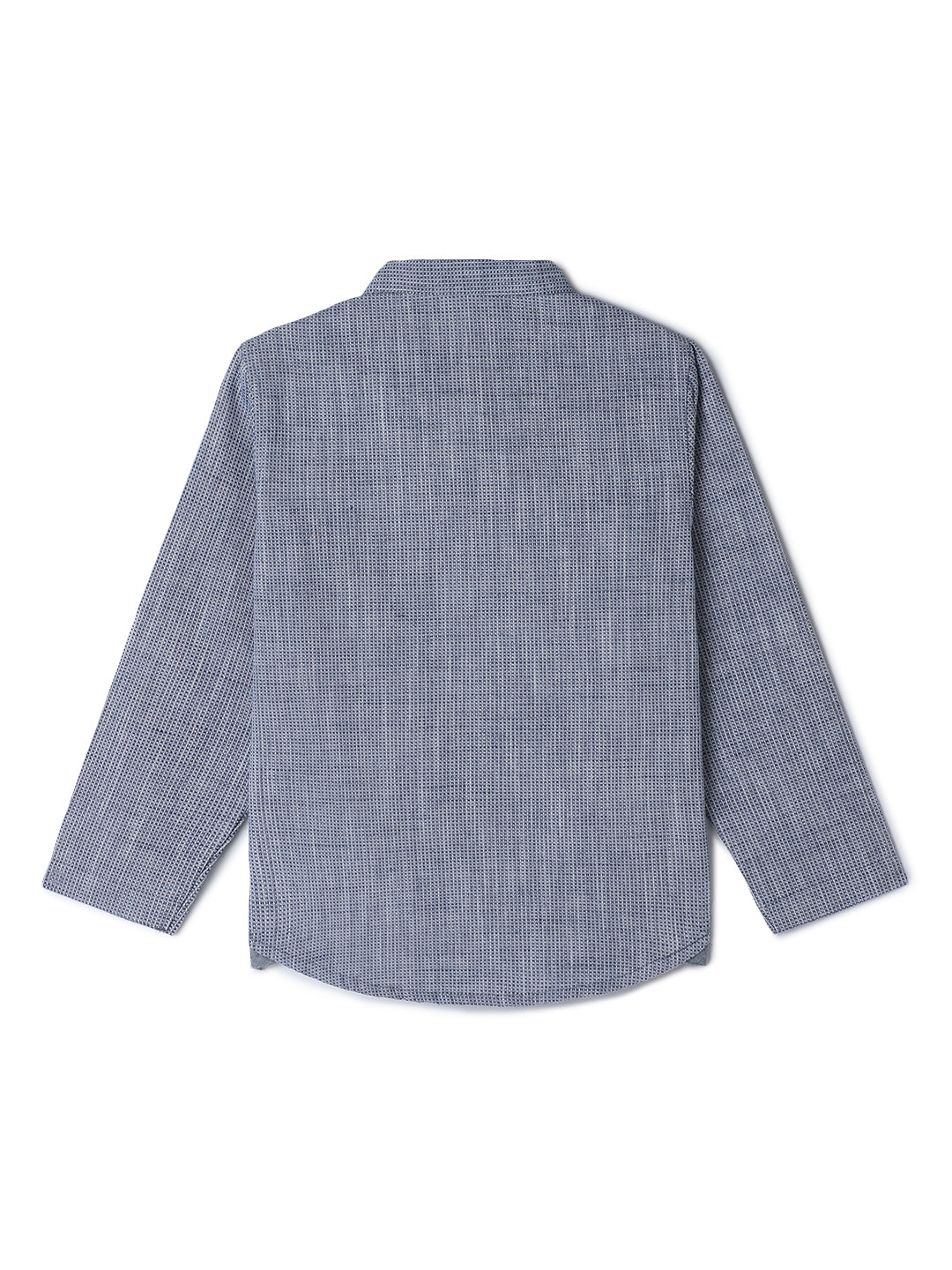 Milou Kids Cotton Full Sleeves Printed Bio Washed Shirt for Boys -Navy Blue