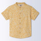 Milou Boys All Over Printed Half Sleeve Shirt Yellow Animal Print