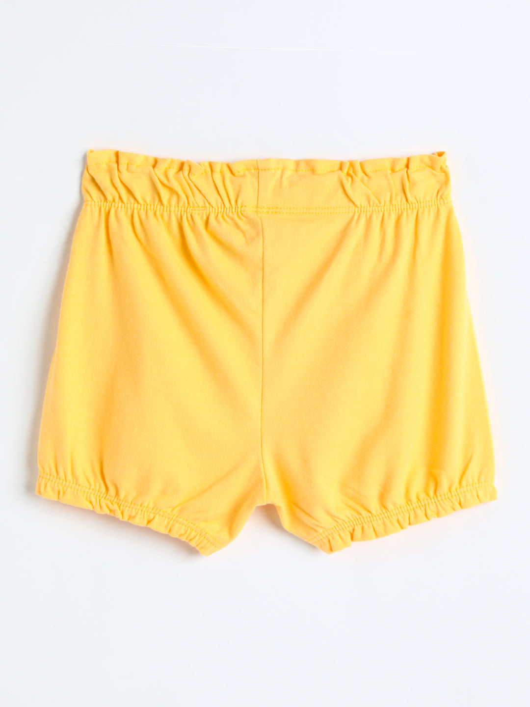 Milou Kids Cotton Solid Bio Washed Corn silk Coloured Shorts for Girls -NPSBG019-CRNSK