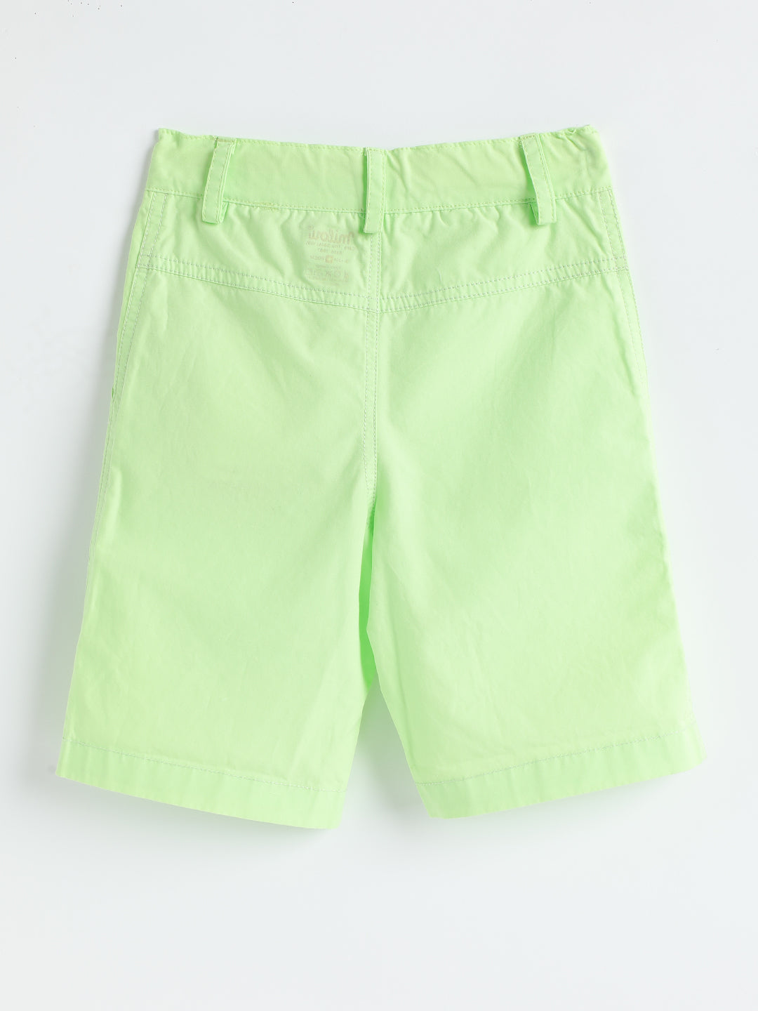 Milou Kids Cotton Solid Bio Washed green Coloured woven Shorts for Boys -TBNCSH062-GN