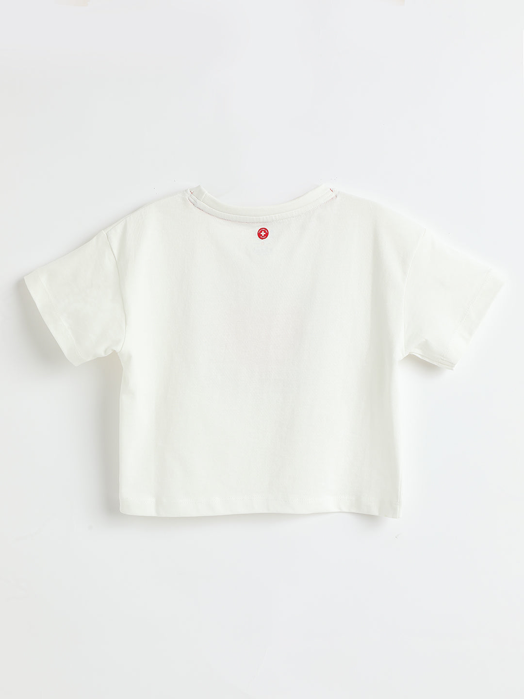 Milou Kids Cotton Bio Washed Printed Top for Girls -SUGTEE016-WH