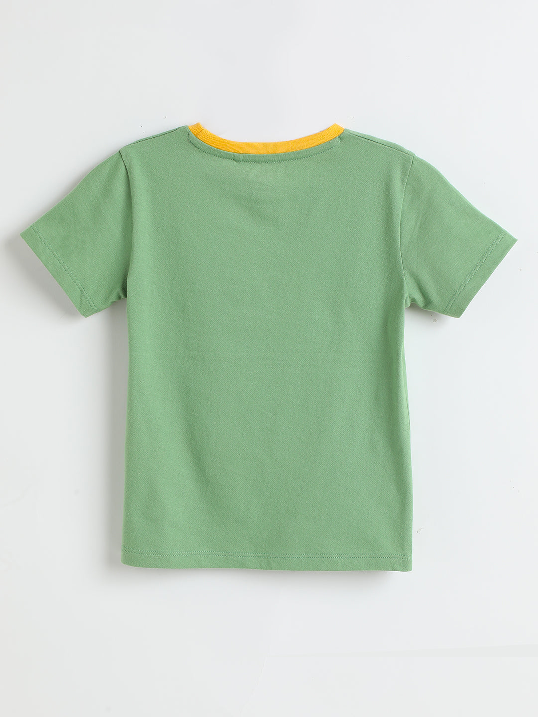 Milou Cotton Half Sleeves Bio Washed Printed T-Shirt -BBASICTEE004-LGN