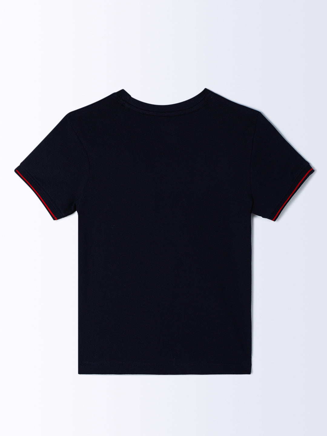 Milou Cotton Half Sleeves Bio Washed Printed T-Shirt - Navy