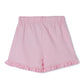 Milou Girls Mid Thigh Solid Frilled Hem Shorts Pink