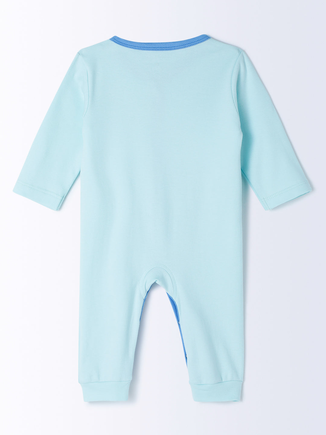 Milou Cotton Half Sleeves Bio Washed Infant Bodysuit - Blue