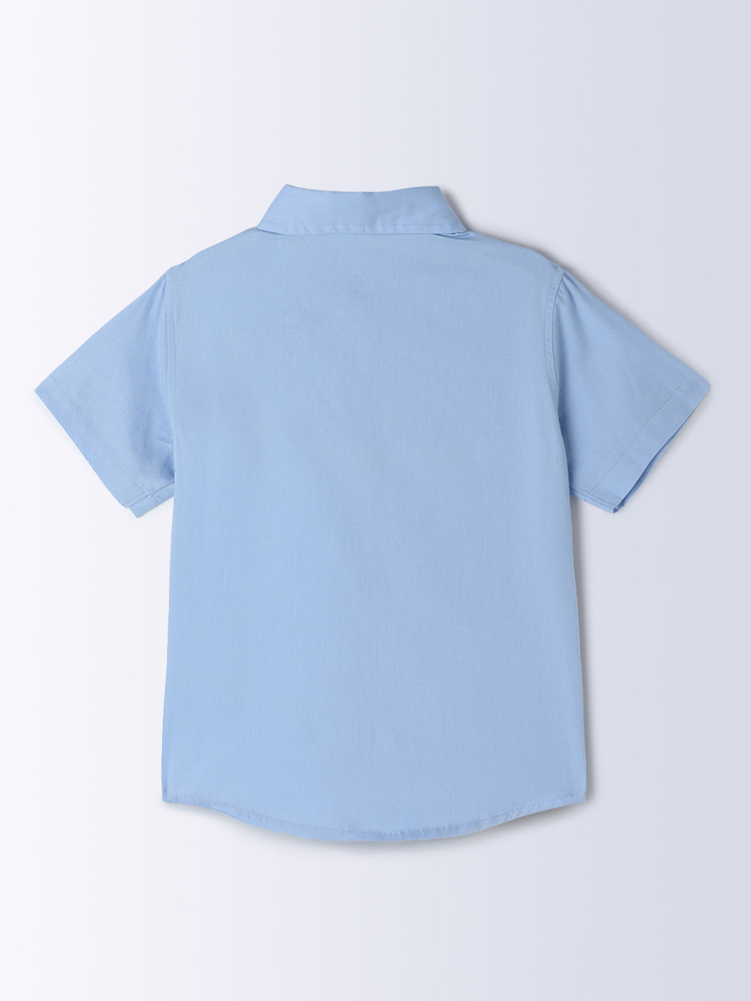 Milou Kids Cotton Half Sleeves Striped Bio Washed Shirt for Boys -Blue
