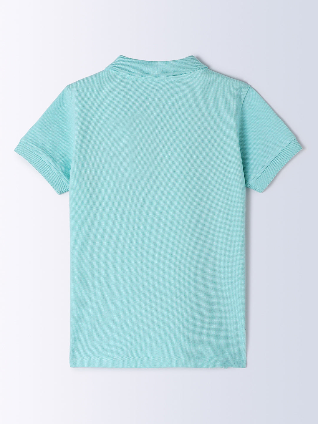 Milou Kids Cotton Bio Washed Half Sleeve Polo Neck T-Shirt for Boys - Light Blue