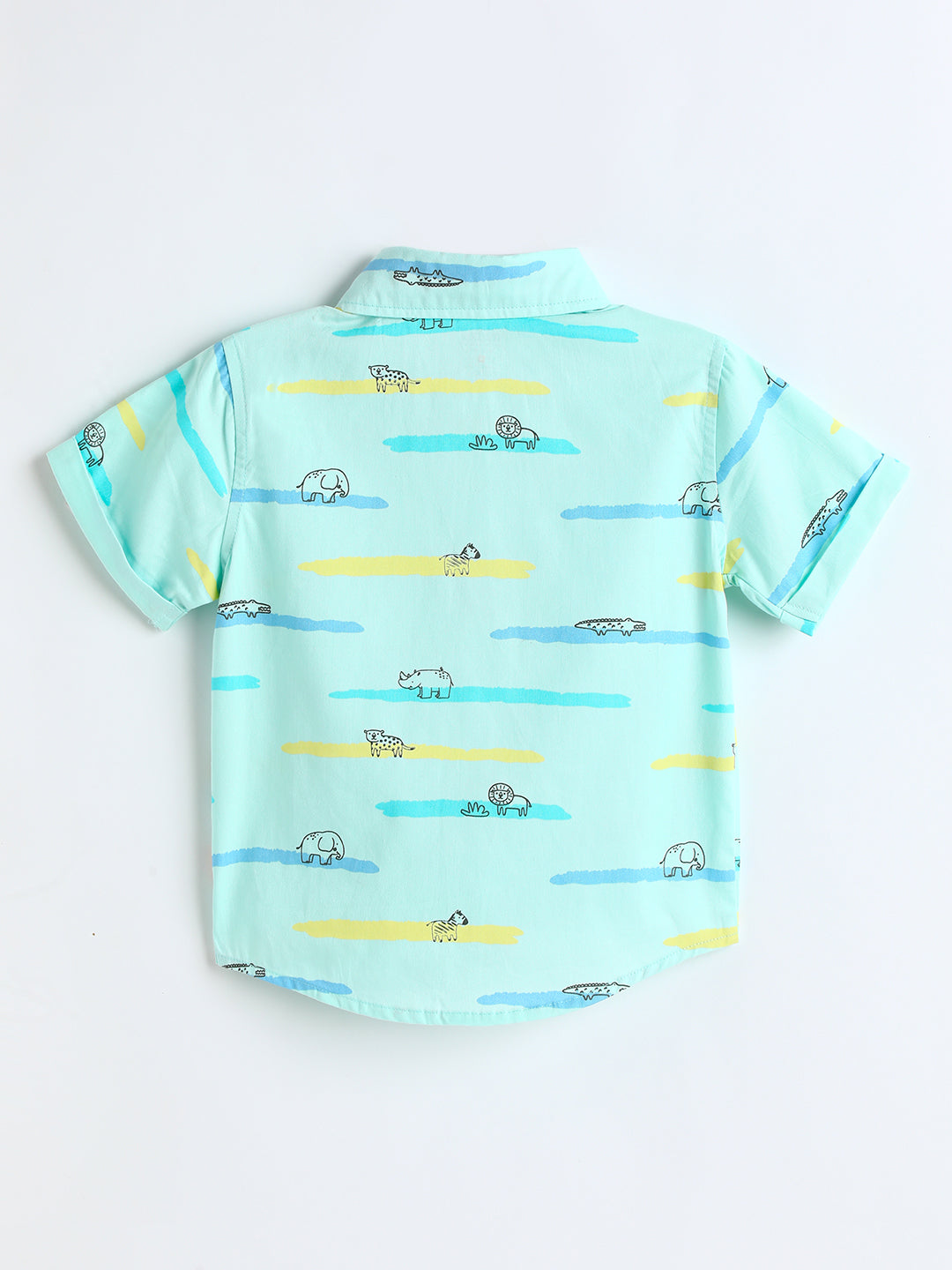 Milou Kids Cotton half Sleeves printed Bio Washed Shirt for Boys-TBANSHT020-MLJD