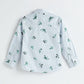 Milou Boys Full Sleeve Printed Bio-Washed Shirt Mint Leaf Print