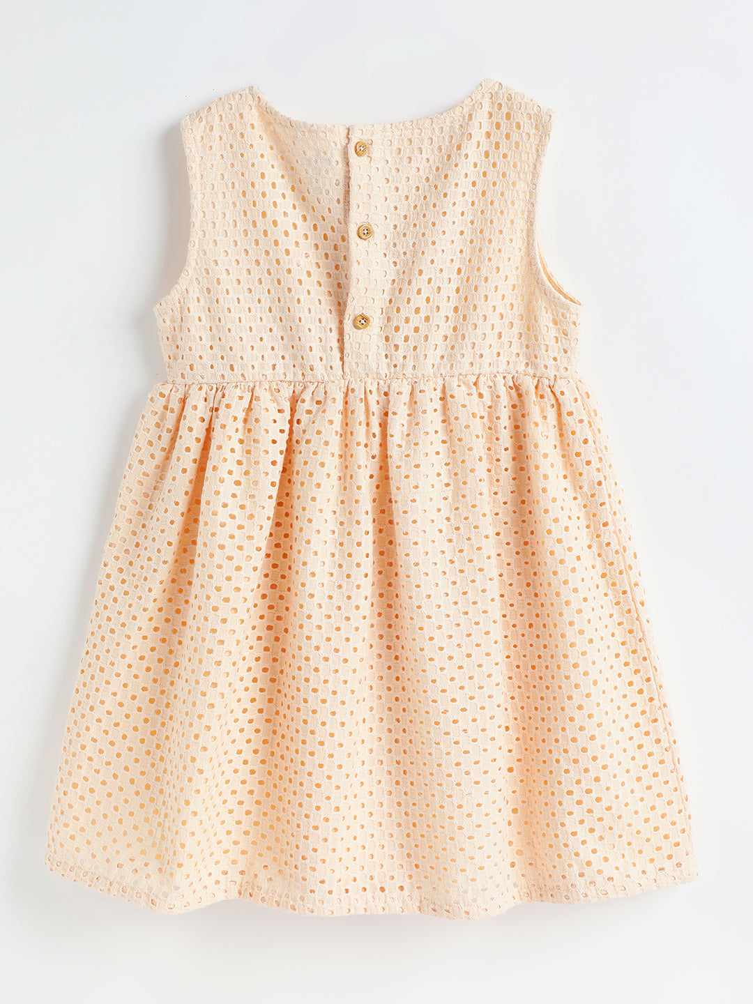 Baby Girls Peach Cotton Dress | Milou Kids