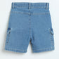 Milou Boys Denim Cargo Shorts Light Blue