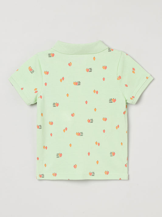 Toddler Polo T-Shirt | Pastel Green Cotton Collared Tee | Milou Kids