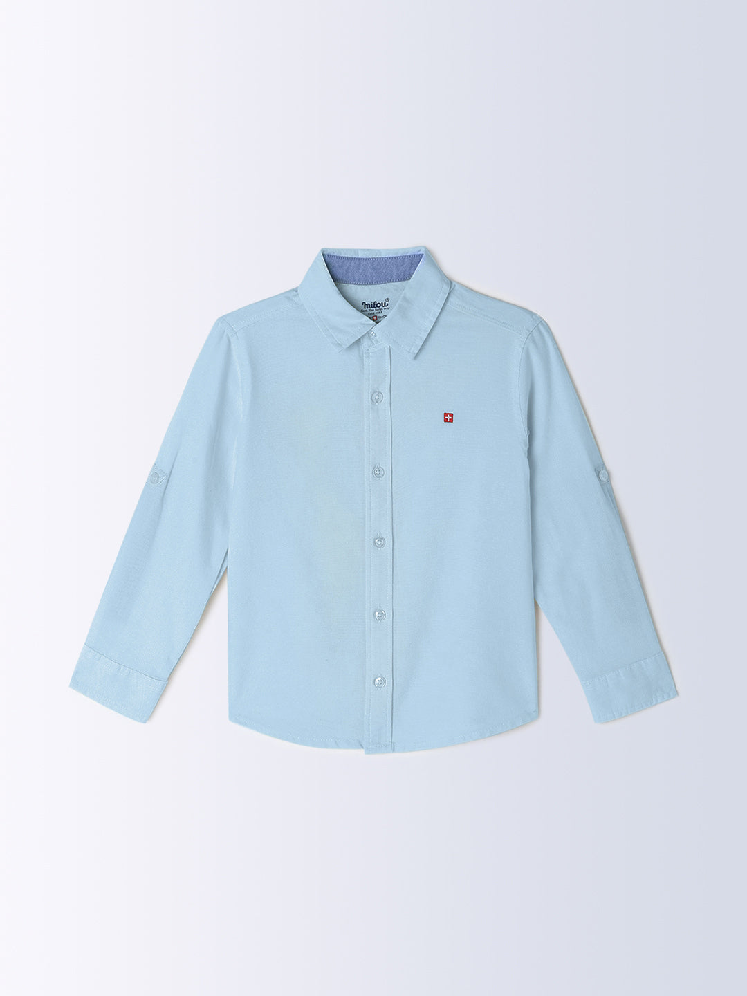 Milou Kids Cotton Full Sleeves Solid Bio Washed Shirt for Boys SH-CU008