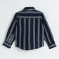 Milou Boys Full Sleeve Stripedd Bio-Washed Shirt Navy Blue Striped