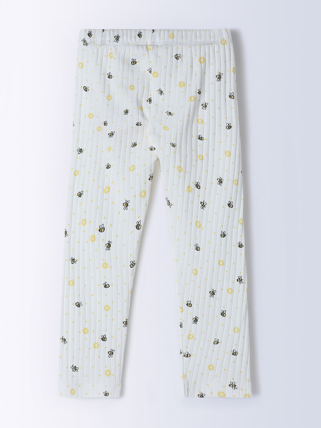 Milou Kids Cotton Solid Bio Washed Leggings for Girls - White