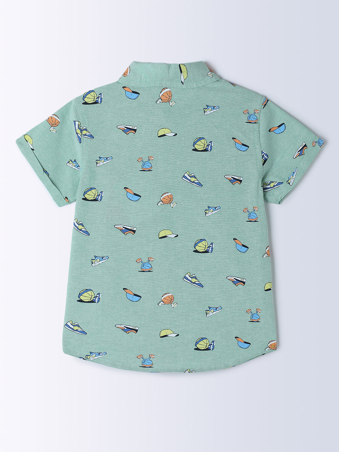 Milou Kids Cotton Half Sleeves All Over Printed Bio Washed Shirt for Boys SH-CU007
