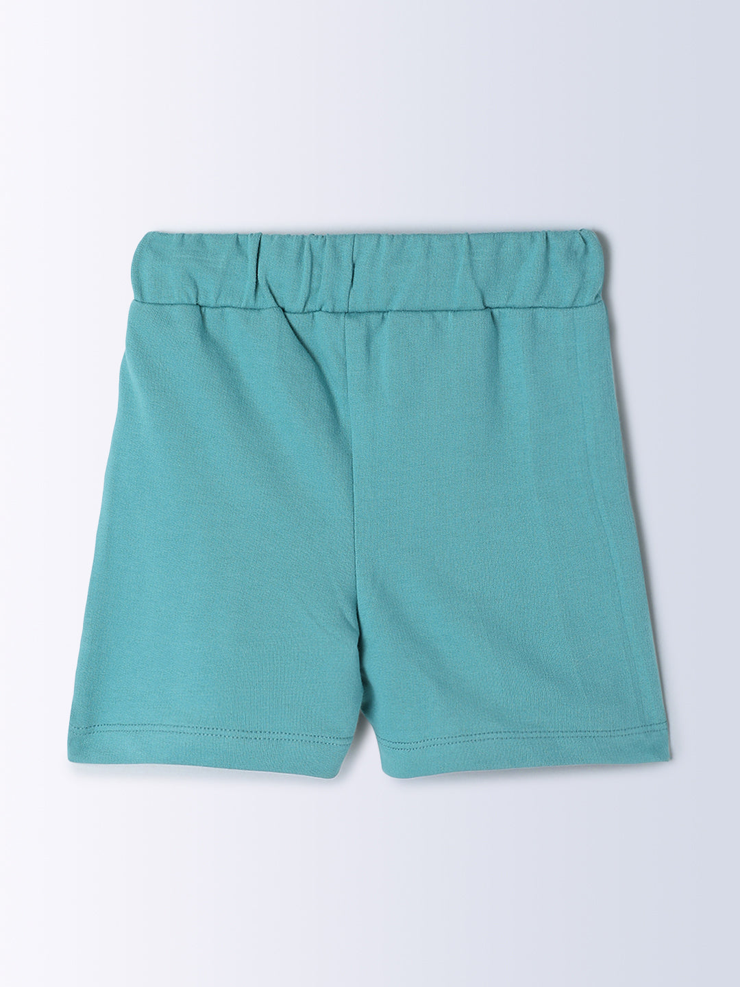 Milou Kids Cotton Solid Knee Length Bio Washed Shorts for Boys -Green