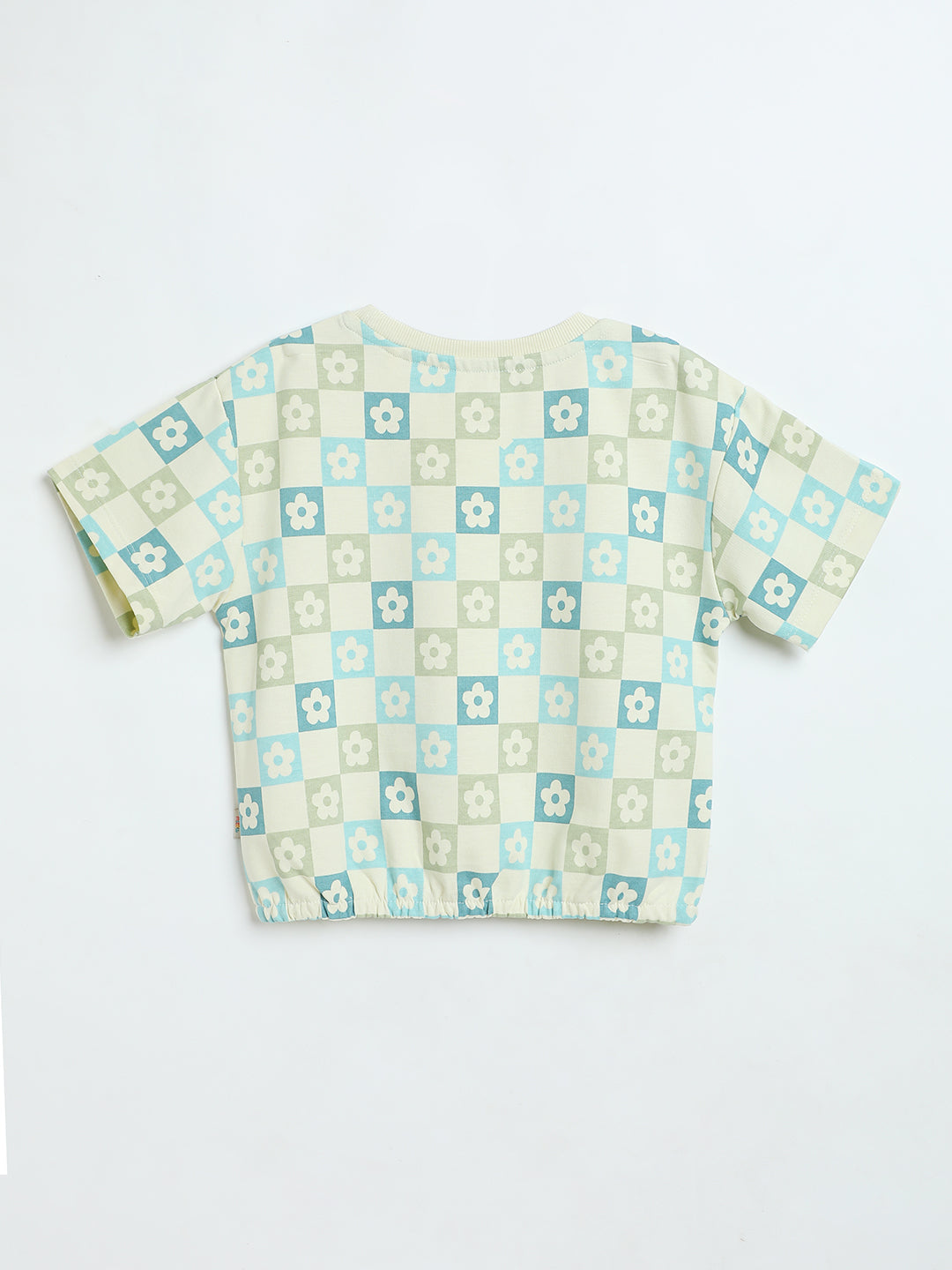 Milou Girls Printed T-Shirt Mint Check Print