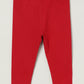 Milou Girls Cotton Solid Full Length Leggings Red