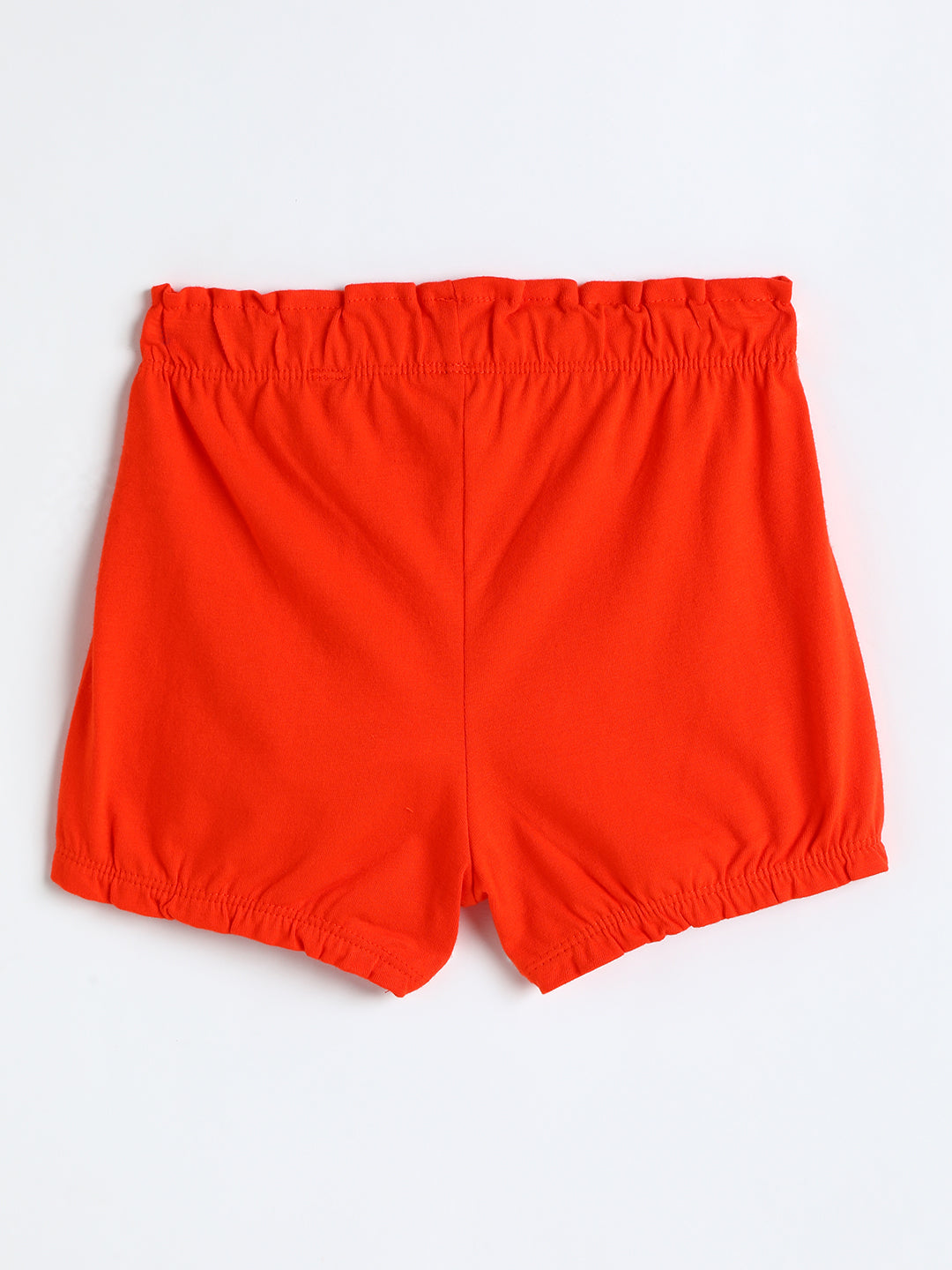 Milou Kids Cotton Solid Bio Washed Orange Coloured Shorts for Girls -NPSBG019-SPOR