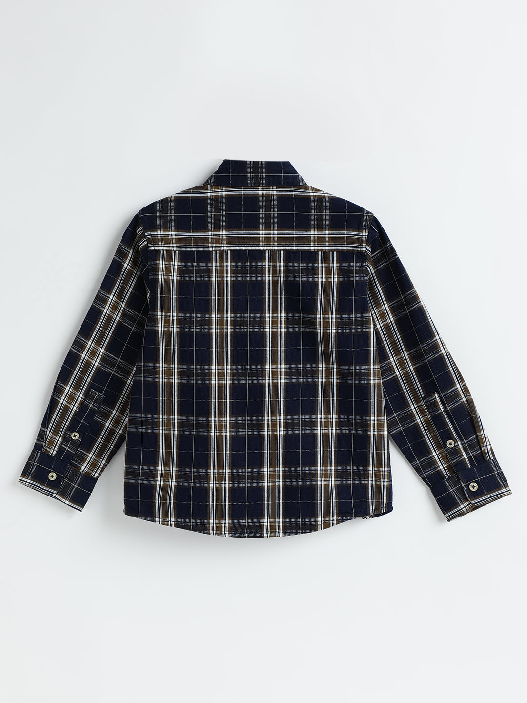 Milou Boys Cotton Full Sleeve Checked Shirt Navy Blue Check