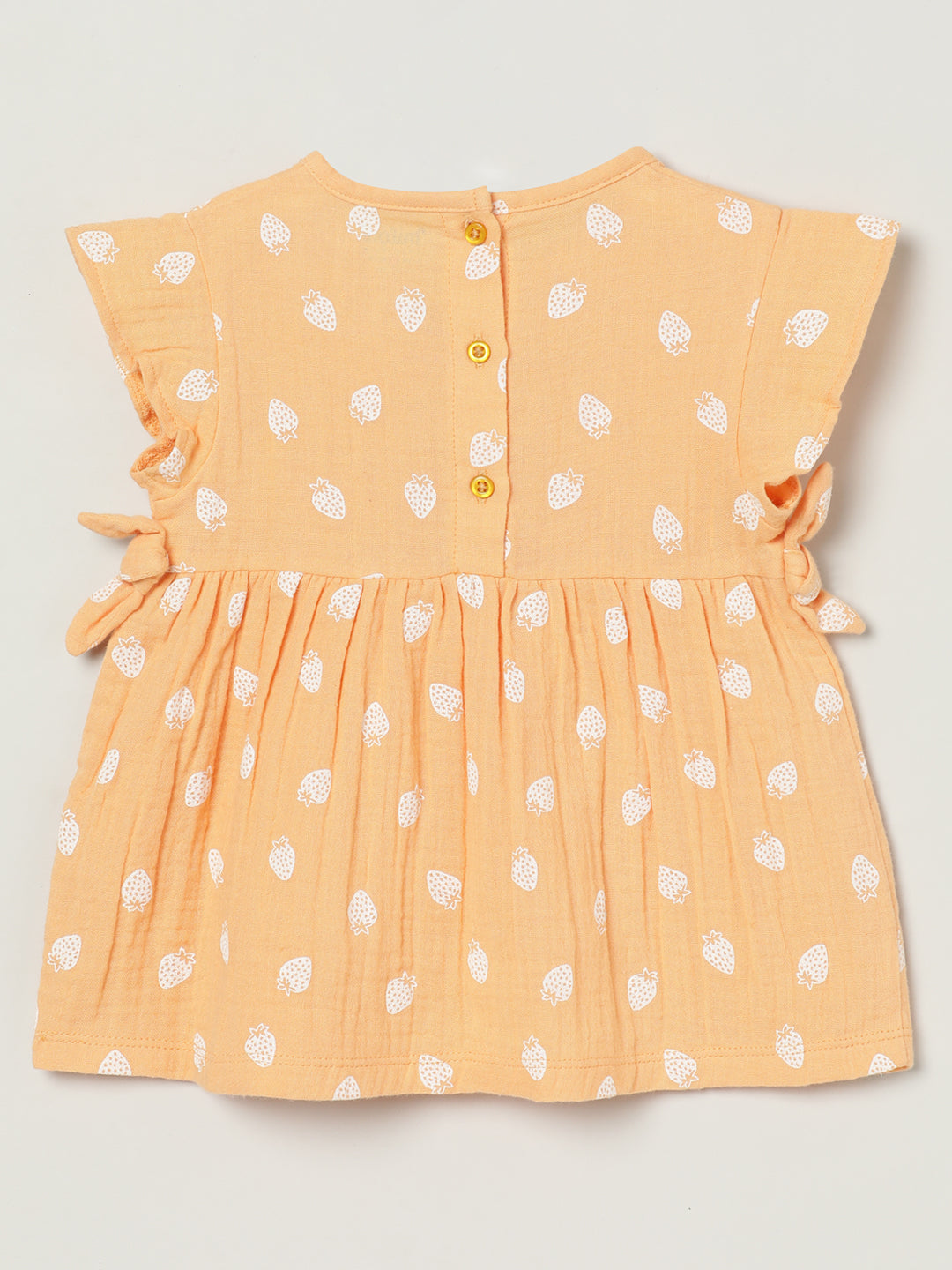 Milou Baby Girls Orange Printed Cotton Dress