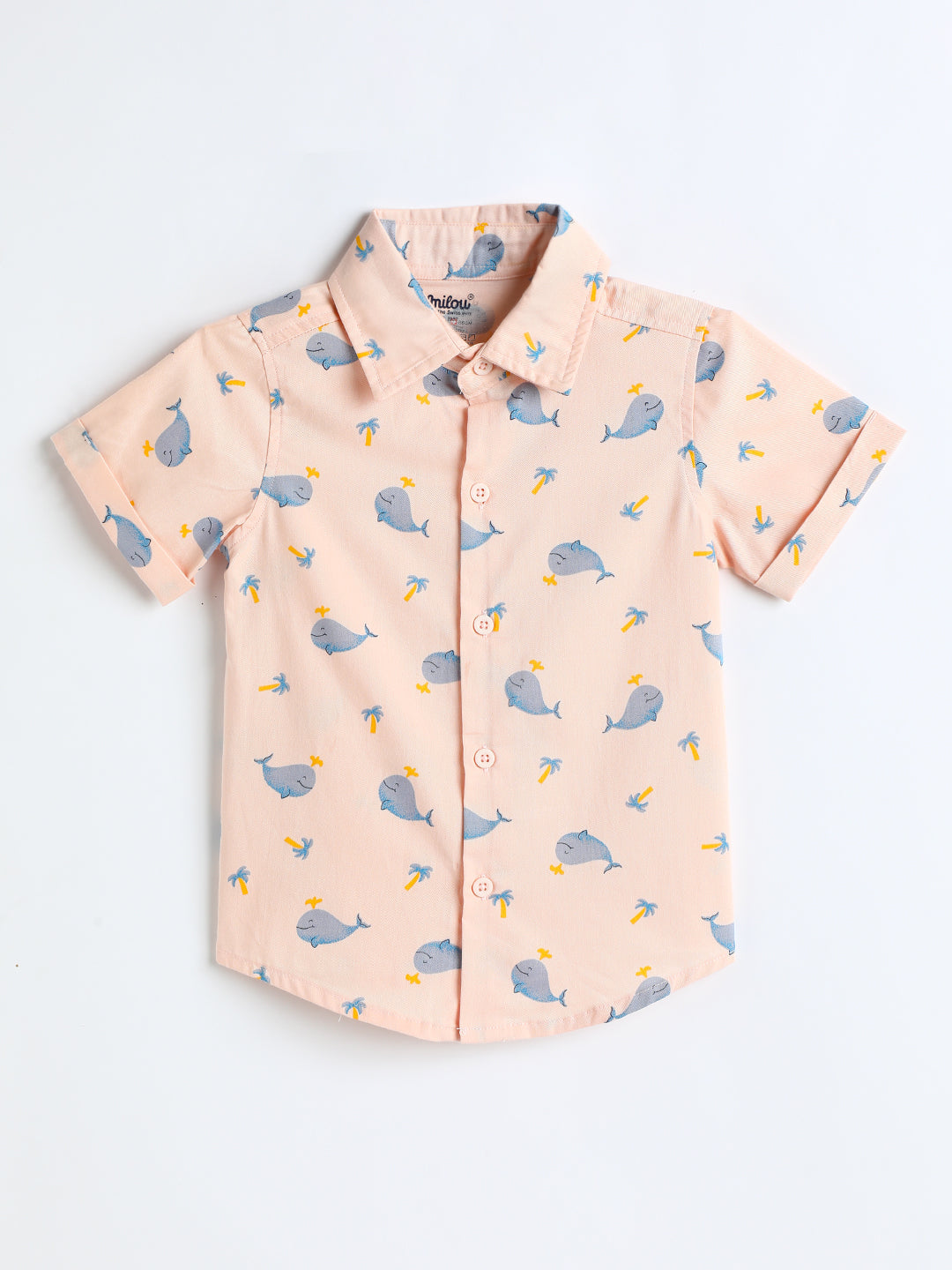 Milou Kids Cotton Solid Bio Washed Top & Shorts Co-ord Set for boys -BBNCSET029-CLDPK