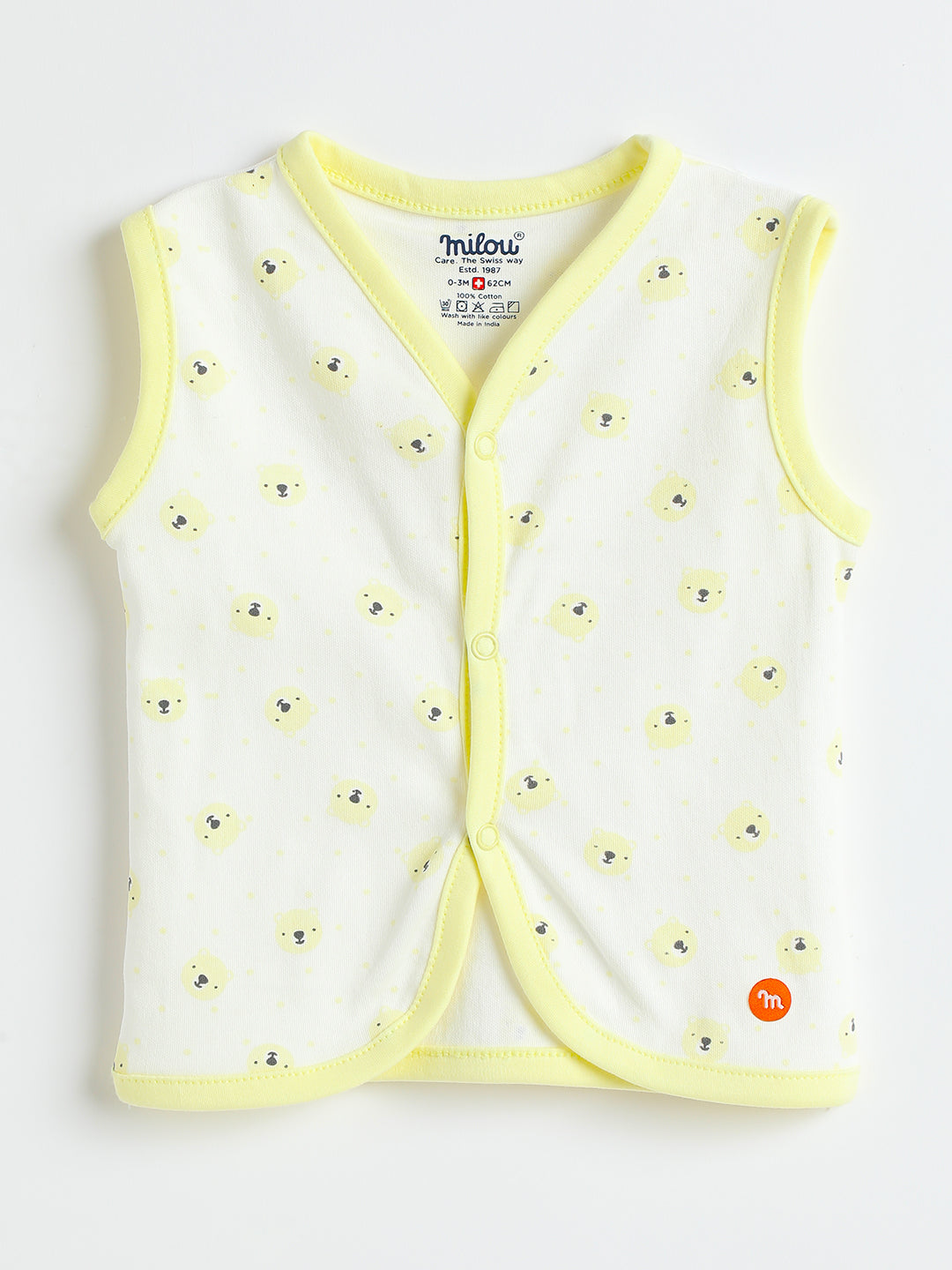 Milou Infant Cotton Bio-Washed Jabla all-over Animal prints Pack of 3