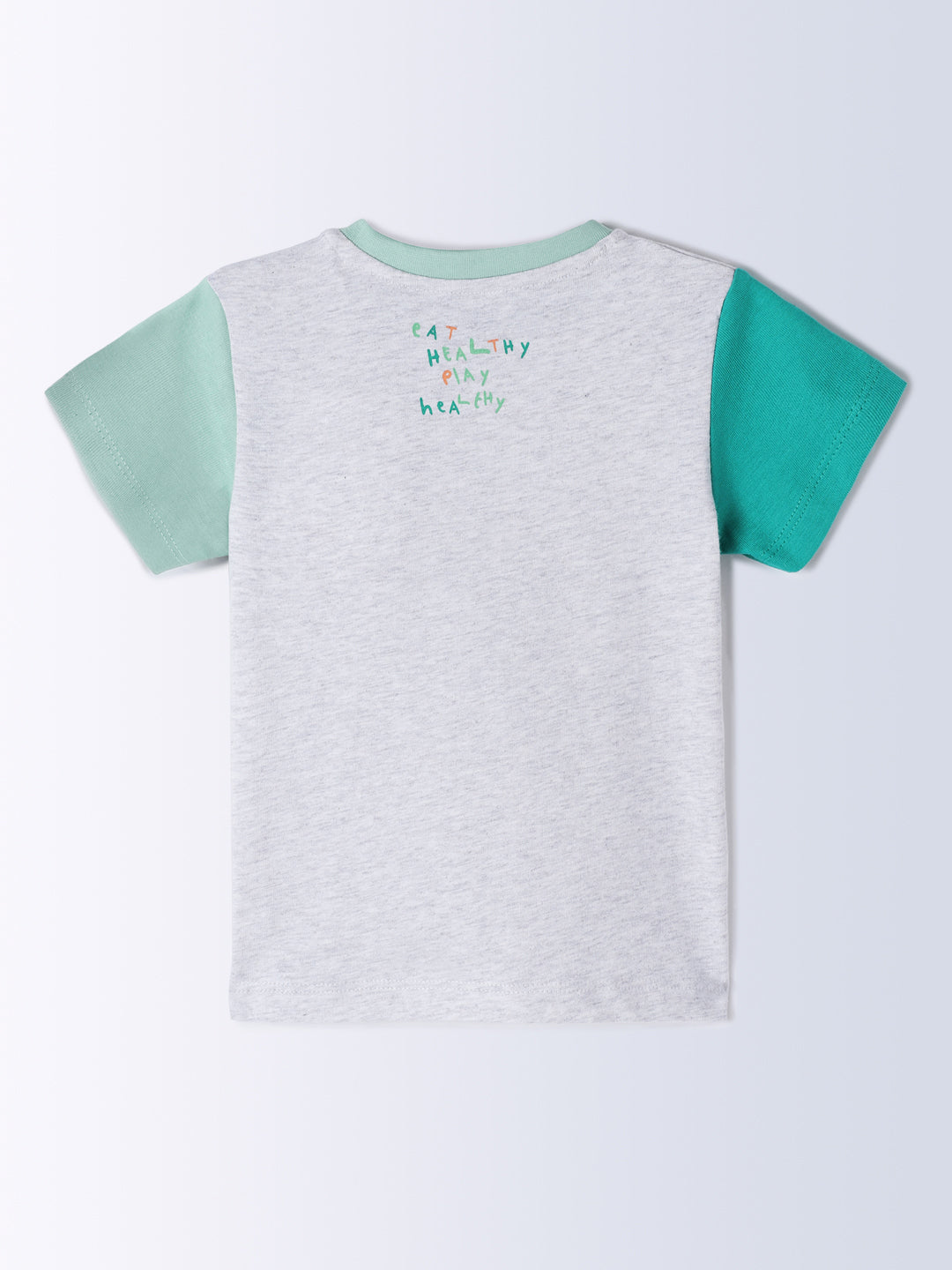 Milou Kids Cotton Bio Washed Half Sleeve Solid Bio Washed Tshirt & Shorts Co-ord Set for Boys - White & Green