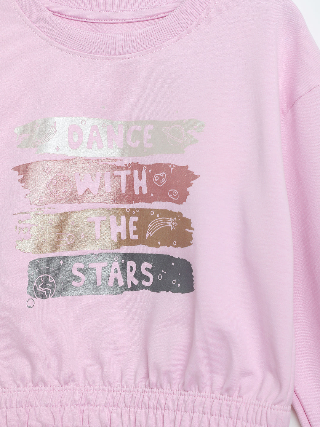 Milou Girls Loopknit Sweatshirt Pink Cropped