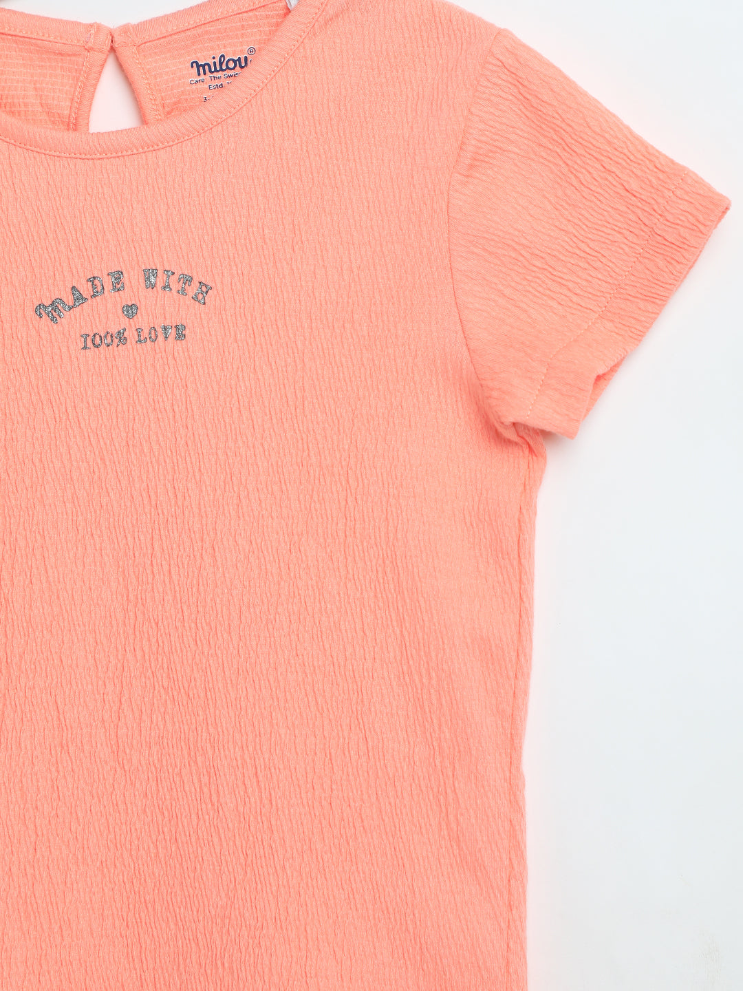 Milou Baby Girls Peach Cotton Top