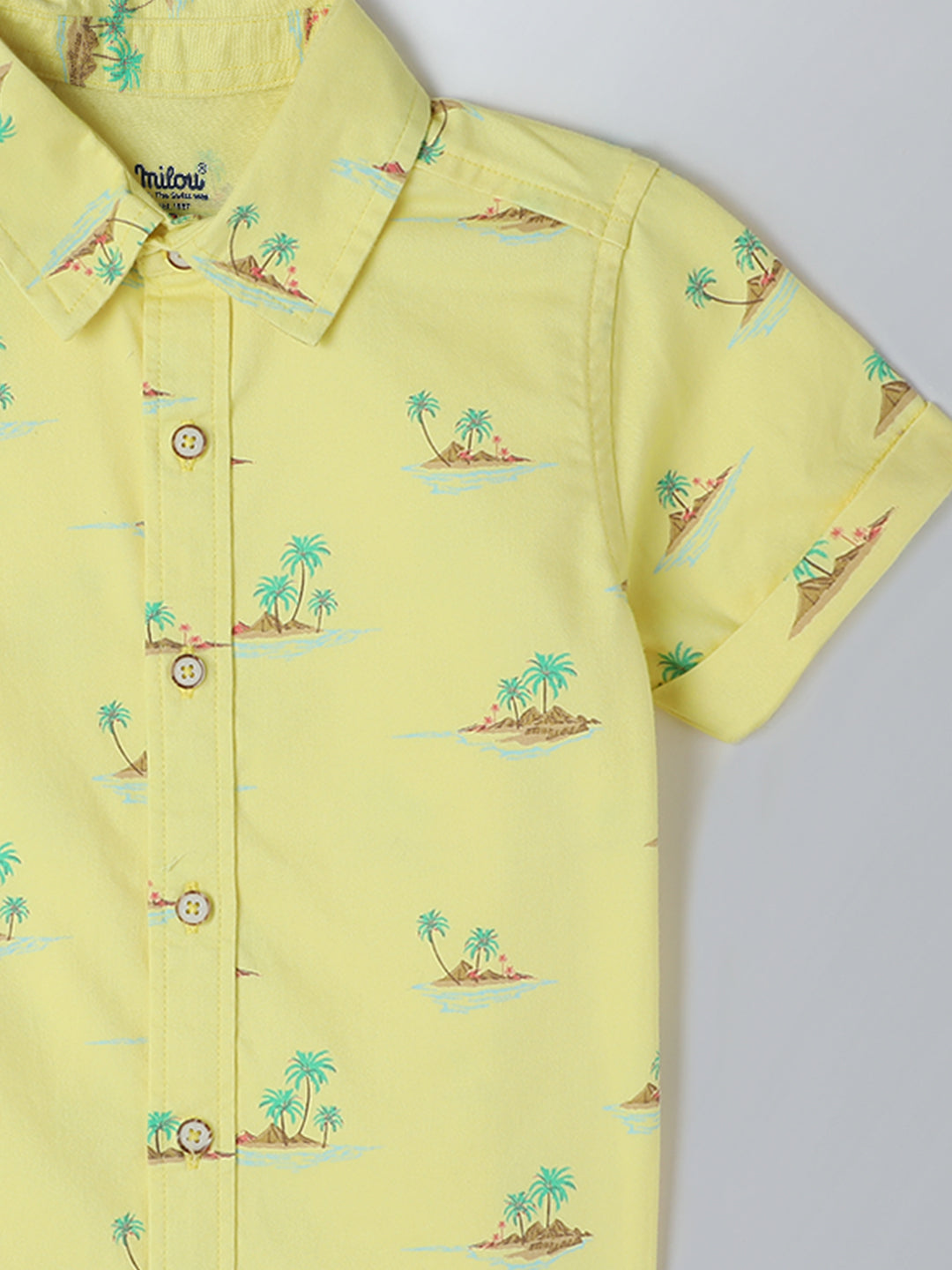 Milou Kids Cotton Half Sleeves All Over Printed Bio Washed Shirt for Boys SH-CU007