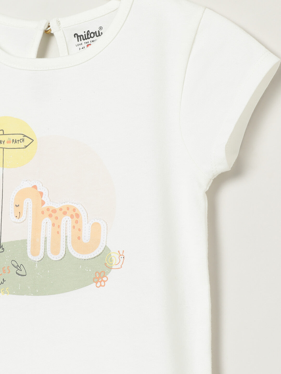 Milou Girls Cap Sleeve Top with Graphic Print