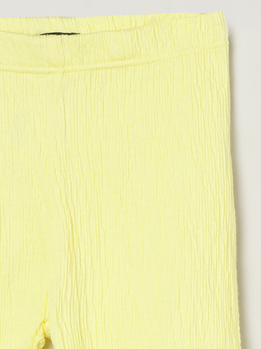 Milou Kids Cotton Solid Bio Washed Leggings for Girls -Yellow