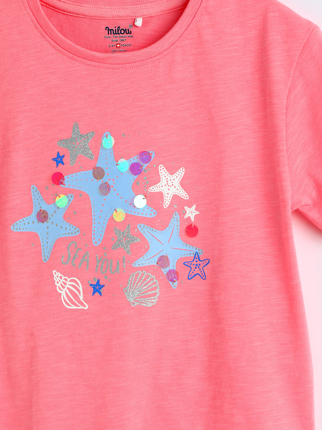 Milou Kids Cotton Bio Washed Printed Top for Girls -MGBBG009-GRNPK