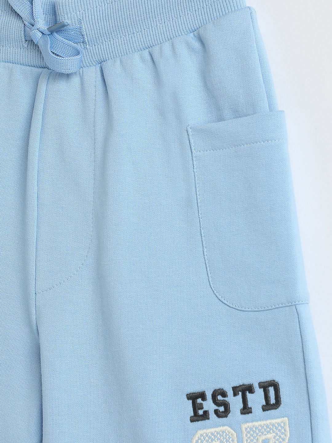 Milou Kids Cotton Solid Bio Washed Blue Coloured Shorts for Boys -SUBSHT010-BL