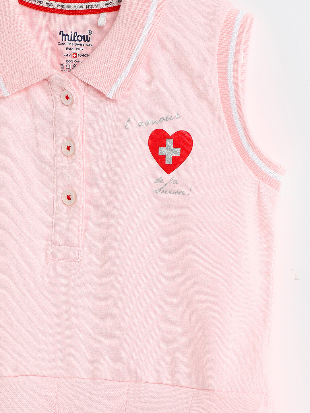 Milou Girls Sleeveless Pleated Polo Dress